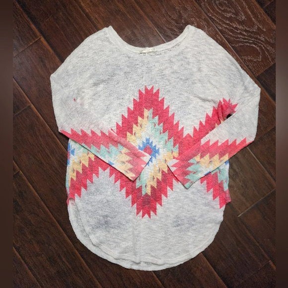 Luna Chic Curved Hem Womens Aztec Sweater - Picture 10 of 10